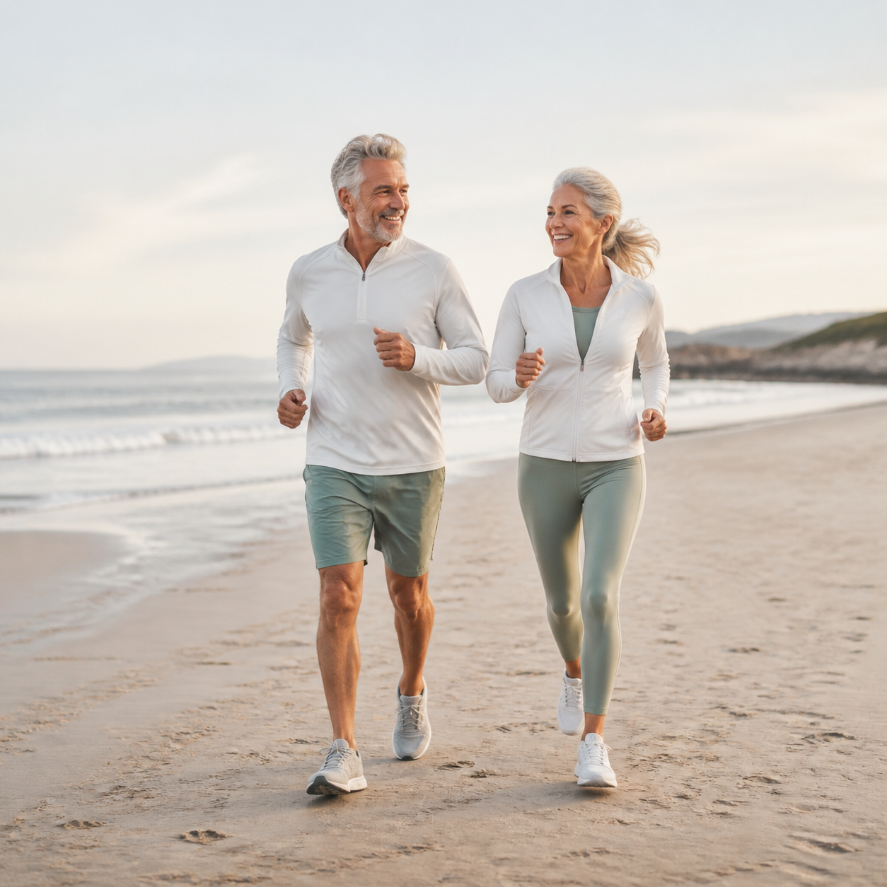 A couple enjoying an active, healthy routine